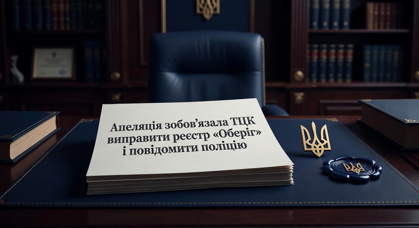 Апеляція зобов'язала ТЦК виправити реєстр «Оберіг» і повідомити поліцію