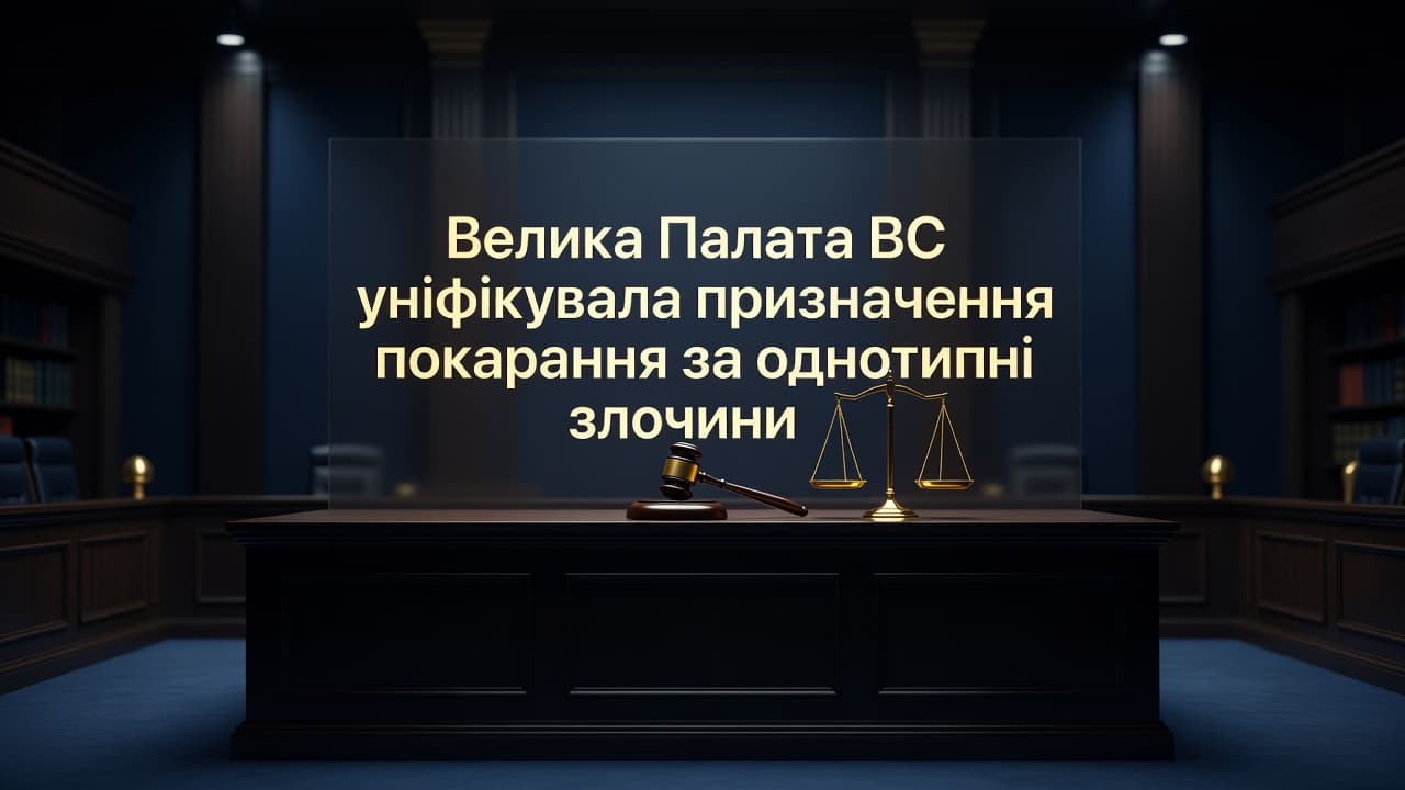 Велика Палата ВС уніфікувала призначення покарання за однотипні злочини