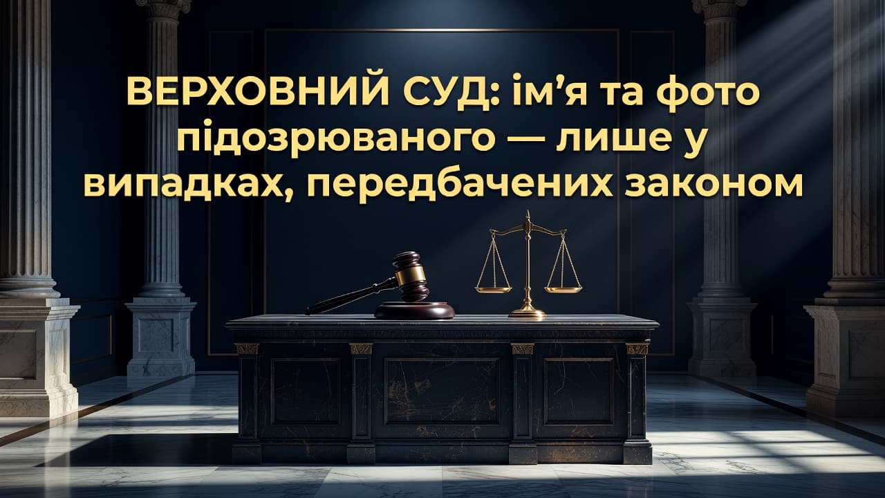 Верховний Суд: ім'я та фото підозрюваного — лише у випадках, передбачених законом