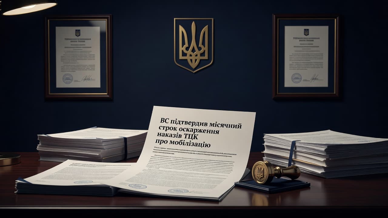 ВС підтвердив місячний строк оскарження наказів ТЦК про мобілізацію