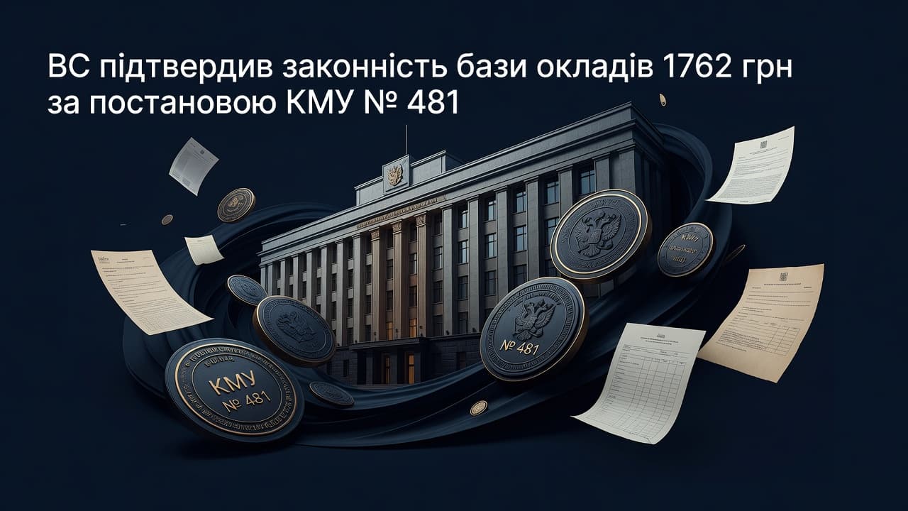 ВС підтвердив законність бази окладів 1762 грн за постановою КМУ № 481