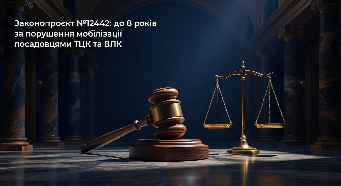 Законопроєкт №12442: до 8 років за порушення мобілізації посадовцями ТЦК та ВЛК
