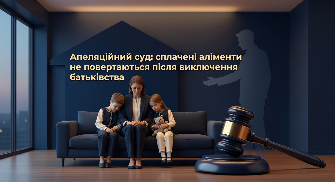 Апеляційний суд: сплачені аліменти не повертаються після виключення батьківства