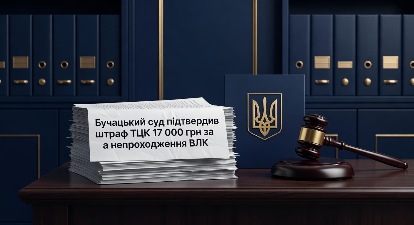 Бучацький суд підтвердив штраф ТЦК 17 000 грн за непроходження ВЛК