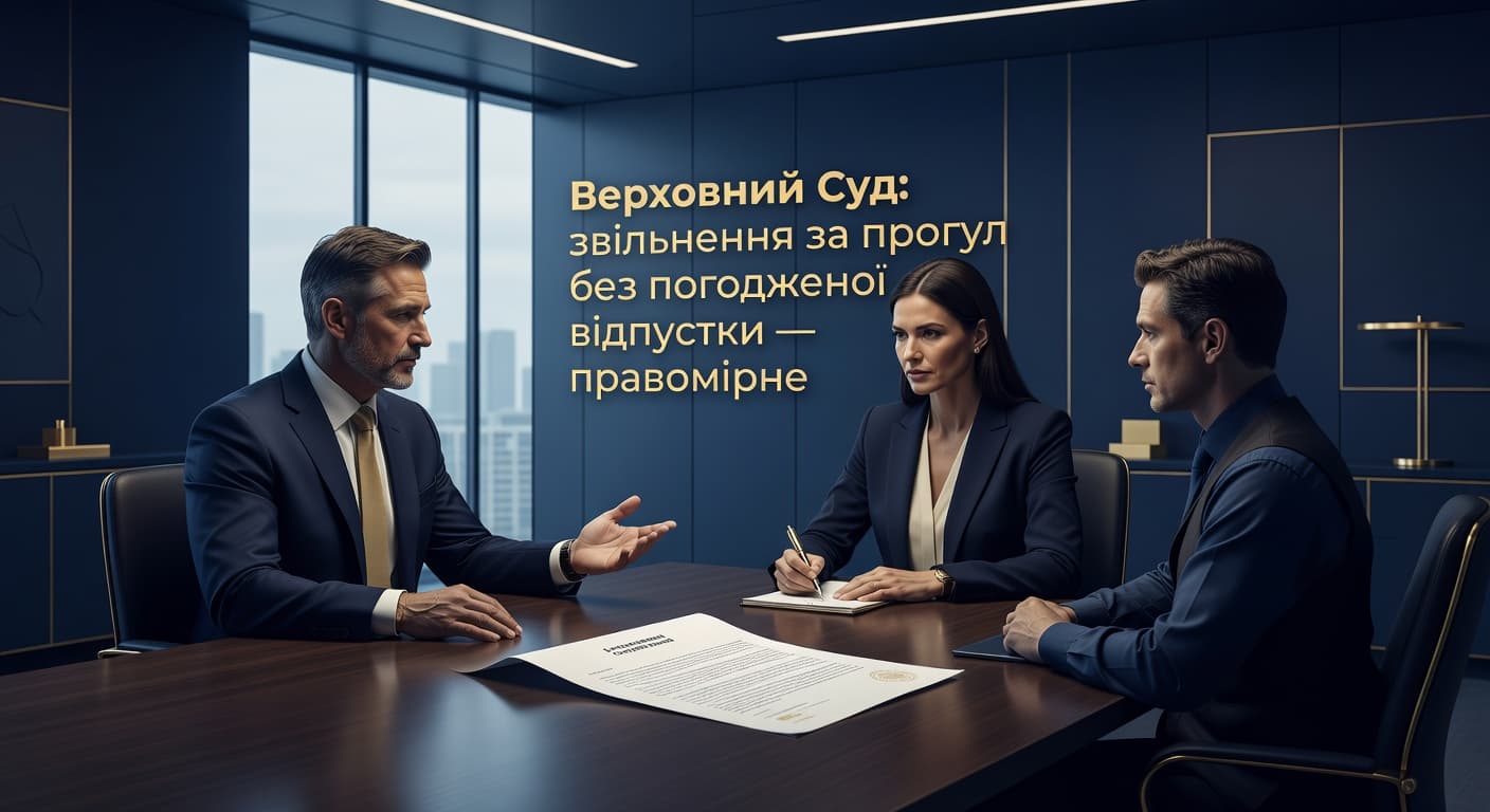 Верховний Суд: звільнення за прогул без погодженої відпустки — правомірне
