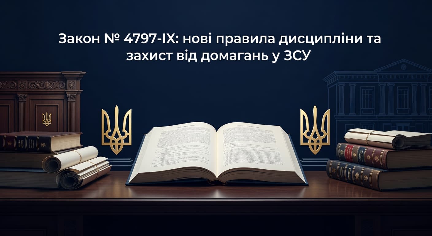Закон № 4797-ІХ: нові правила дисципліни та захист від домагань у ЗСУ