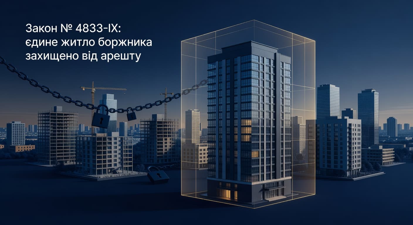 Закон № 4833-IX: єдине житло боржника захищено від арешту